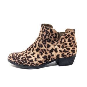 Cloudwalkers Womens 9.5 Wide Shoes Boots Ankle Zip Leopard Booties Comfort